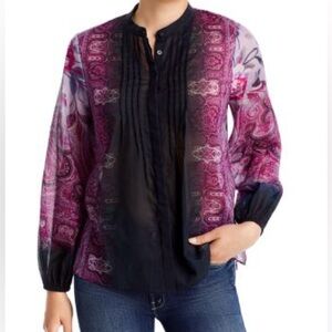 Kobi‎ Halperin Jodie Mixed Print Blouse XS NWT $398 Boho Luxe Hot Designer
